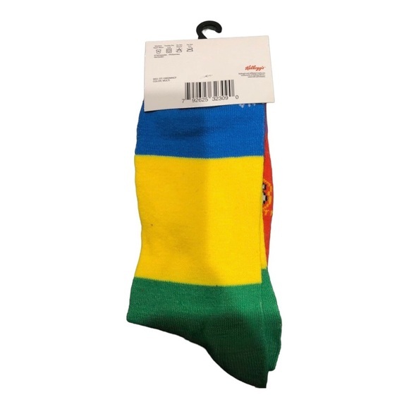 Buy 1 get 1 free! kellogg’s fruit loops crazy colorblock multicolor crew socks - Picture 3 of 16